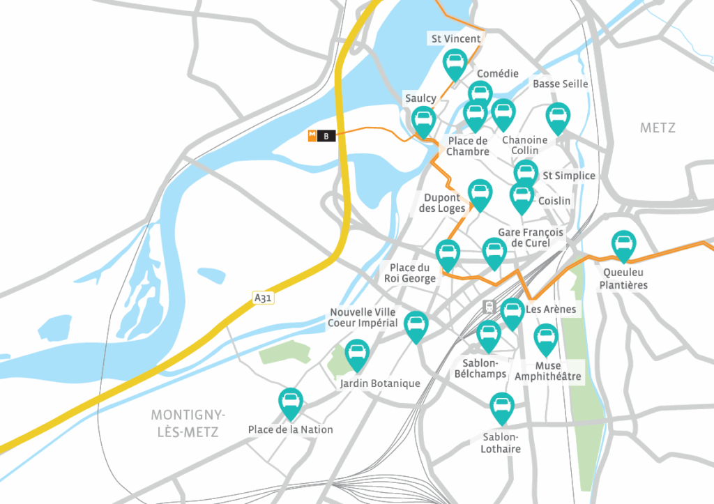 Carte stations eurométropole de Metz