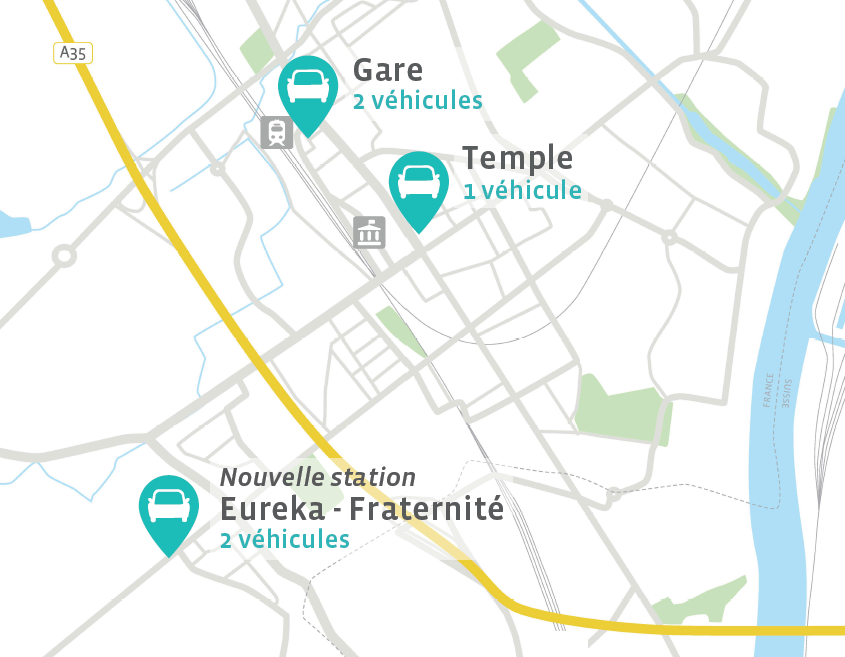 Carte des stations à Saint-Louis